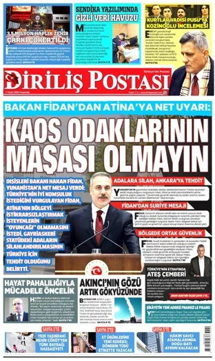 Diriliş Postası Gazetesi 17 Eylül 2026 günün manşeti