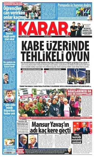 Karar Gazetesi 17 Eylül 2026 günün manşeti