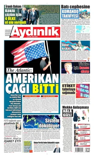 Aydınlık Gazetesi 18 Eylül 2026 günün manşeti