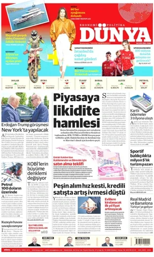 Dünya Gazetesi 18 Eylül 2026 günün manşeti