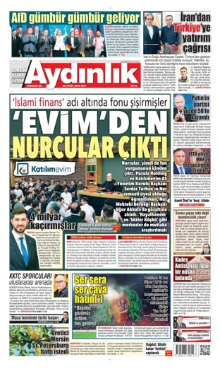 Aydınlık Gazetesi 22 Eylül 2026 günün manşeti