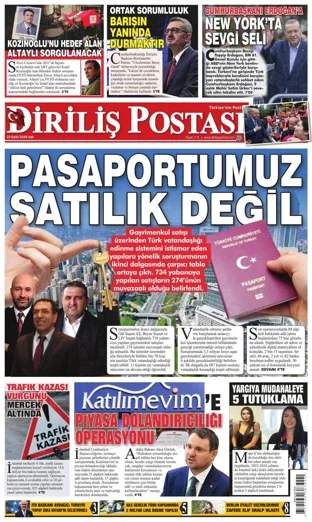 Diriliş Postası Gazetesi 22 Eylül 2026 günün manşeti
