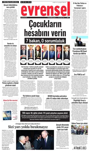 Evrensel Gazetesi 23 Eylül 2026 günün manşeti
