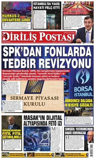 Diriliş Postası Gazetesi 29 Eylül 2026 günün manşeti