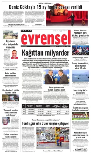 Evrensel Gazetesi 29 Eylül 2026 günün manşeti