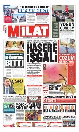 Milat Gazetesi 1 Ekim 2026 günün manşeti