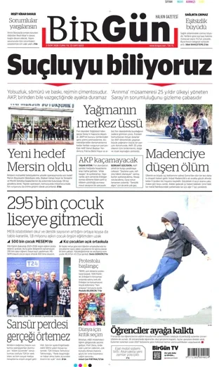 Birgün Gazetesi 2 Ekim 2026 günün manşeti