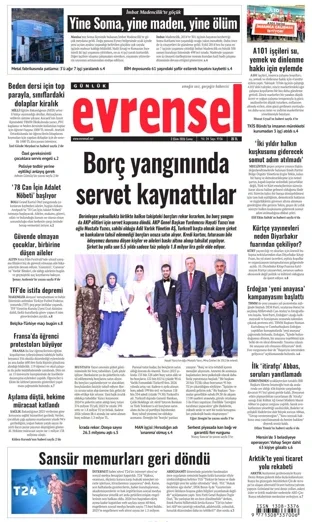 Evrensel Gazetesi 2 Ekim 2026 günün manşeti