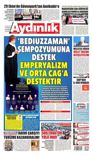 Aydınlık Gazetesi 4 Ekim 2026 günün manşeti