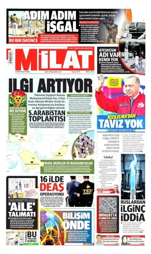 Milat Gazetesi 4 Ekim 2026 günün manşeti