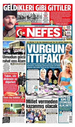 Nefes Gazetesi bugünkü manşeti - 4 Ekim 2026