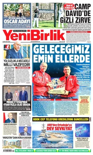 Yeni Birlik Gazetesi bugünkü manşeti - 4 Ekim 2026
