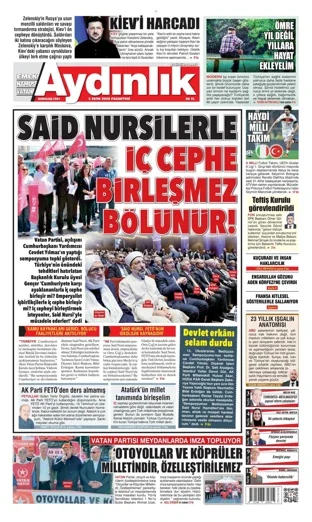 Aydınlık Gazetesi 5 Ekim 2026 günün manşeti