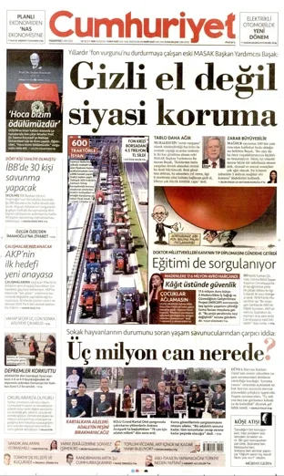 Cumhuriyet Gazetesi 5 Ekim 2026 günün manşeti