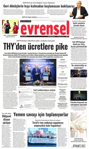 Evrensel Gazetesi 5 Ekim 2026 günün manşeti