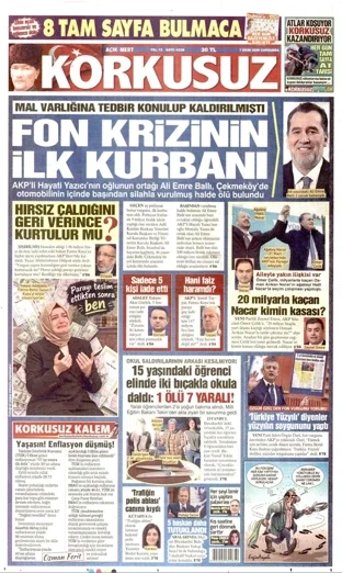 Korkusuz Gazetesi 7 Ekim 2026 günün manşeti