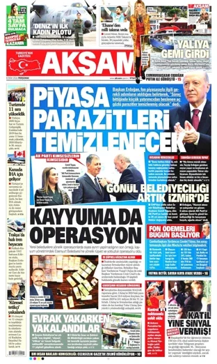 Akşam Gazetesi 8 Ekim 2026 günün manşeti