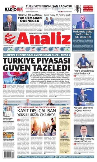 Analiz Gazetesi 8 Ekim 2026 günün manşeti