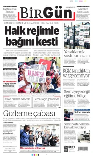 Birgün Gazetesi 8 Ekim 2026 günün manşeti