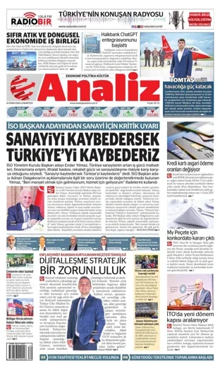 Analiz Gazetesi 10 Ekim 2026 günün manşeti