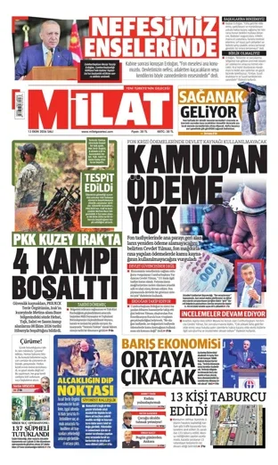 Milat Gazetesi 13 Ekim 2026 günün manşeti