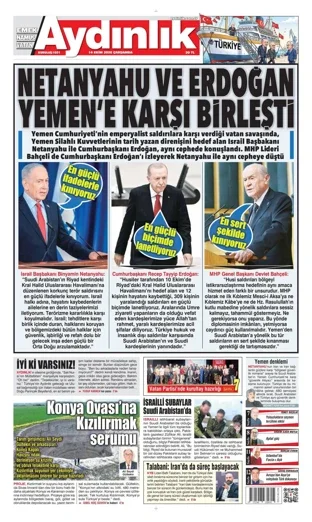 Aydınlık Gazetesi 14 Ekim 2026 günün manşeti
