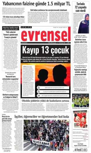 Evrensel Gazetesi 14 Ekim 2026 günün manşeti