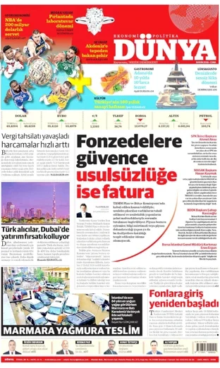 Dünya Gazetesi 16 Ekim 2026 günün manşeti