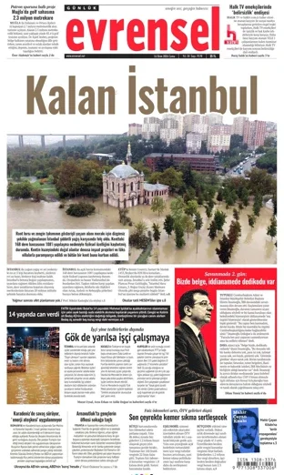 Evrensel Gazetesi 16 Ekim 2026 günün manşeti