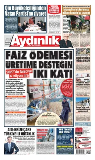 Aydınlık Gazetesi 17 Ekim 2026 günün manşeti