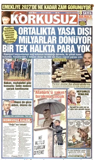 Korkusuz Gazetesi 17 Ekim 2026 günün manşeti