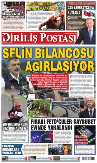 Diriliş Postası Gazetesi 19 Ekim 2026 günün manşeti