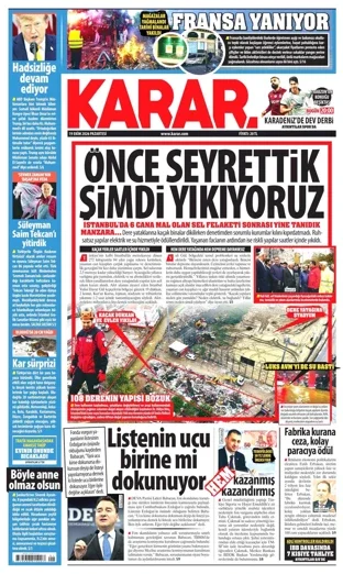 Karar Gazetesi 19 Ekim 2026 günün manşeti