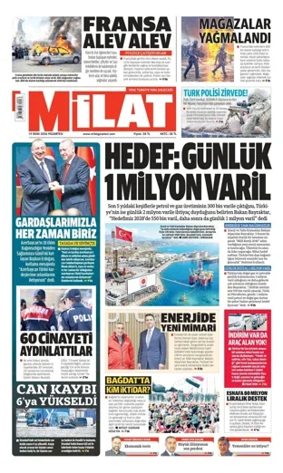 Milat Gazetesi 19 Ekim 2026 günün manşeti