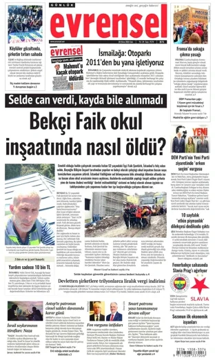 Evrensel Gazetesi 20 Ekim 2026 günün manşeti