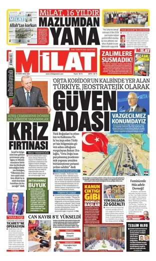 Milat Gazetesi 20 Ekim 2026 günün manşeti