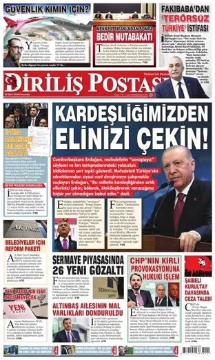 Diriliş Postası Gazetesi 22 Ekim 2026 günün manşeti
