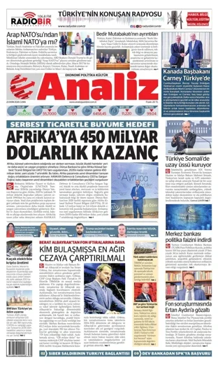 Analiz Gazetesi 23 Ekim 2026 günün manşeti