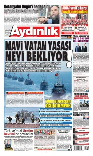 Aydınlık Gazetesi 23 Ekim 2026 günün manşeti