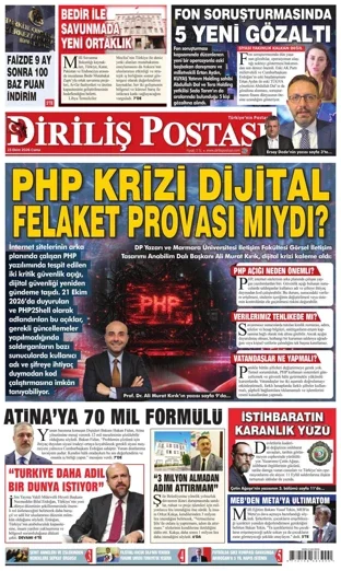 Diriliş Postası Gazetesi 23 Ekim 2026 günün manşeti
