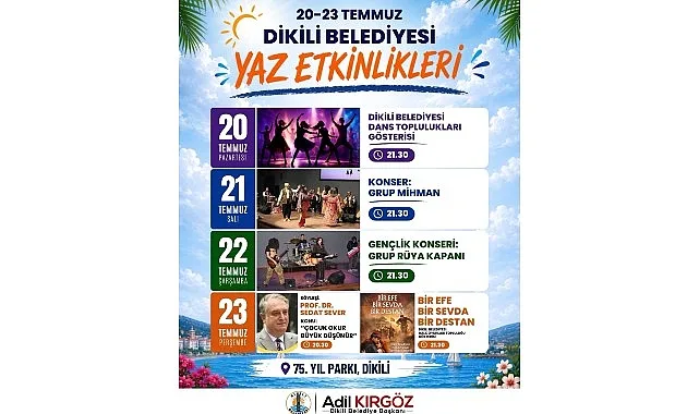 Dikili'de Yaz Etkinlikleri 20 Temmuz'da Başlıyor: Dopdolu Program