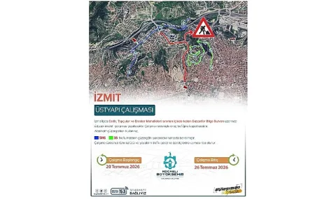 İzmit Gazanfer Bilge Bulvarı'nda Üstyapı Çalışması: Bir Haftalık Trafik Düzenlemesi