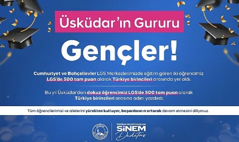 Üsküdar, 2026 LGS'de Türkiye Birincileri Çıkartarak Başarısını Sürdürdü
