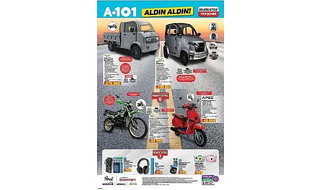 A101, 20 Ağustos'ta Elektrikli Kamyonet ve Çeşitli Teknoloji Ürünlerini Sunuyor