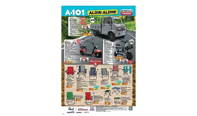 A101'den 30 Temmuz'da Elektrikli Kamyonet ve Çeşitli Teknolojik Ürünler Satışı