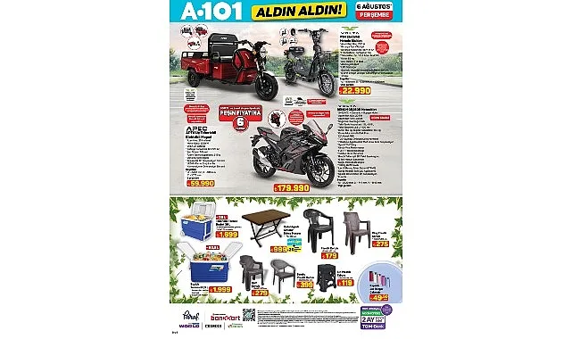 A101'den 6 Ağustos'ta Motosiklet ve Elektrikli Bisiklet Kampanyası