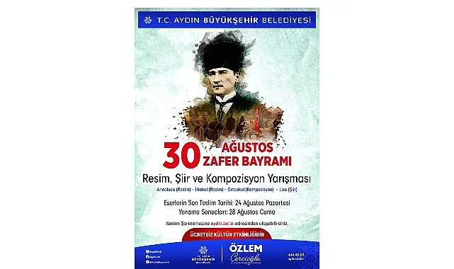 Aydın Büyükşehir'den 30 Ağustos Temalı Ödüllü Sanat Yarışması