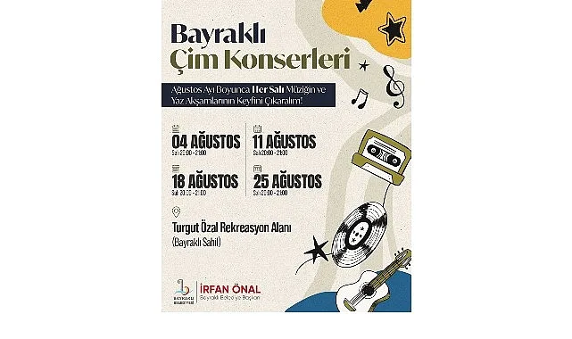 Bayraklı Sahili'nde Çim Konserleri Ağustos Boyunca Devam Edecek