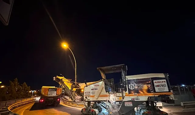 İzmit Adalet Köprüsü'nde Asfalt Yenileme Çalışması Hızla Tamamlandı
