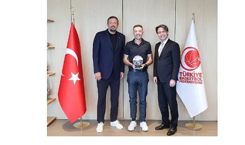 Koray GYO Heyetinden TBF Başkanı Hidayet Türkoğlu'na Teşekkür Ziyareti